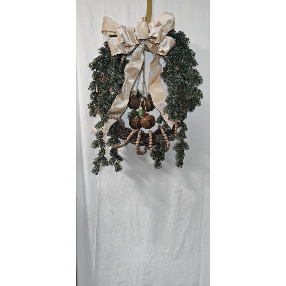 Rustic Christmas Wreath with Bells